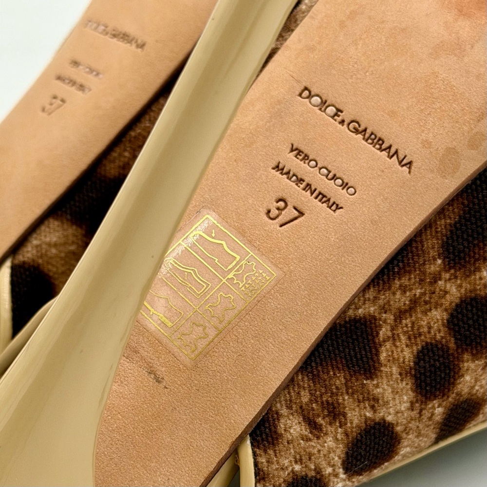 DOLCE & GABBANA Rare Vintage Leopard Slingback Platform Heels Style # 15228 - Picture 5 of 16